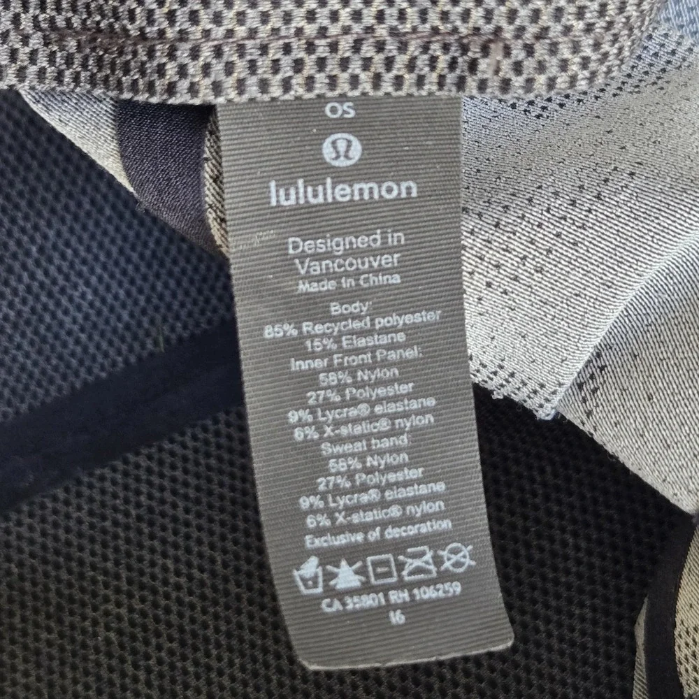 Lululemon Hat Cap Strapback Black‎ Gray Camo Fast free Run Reflective Mens